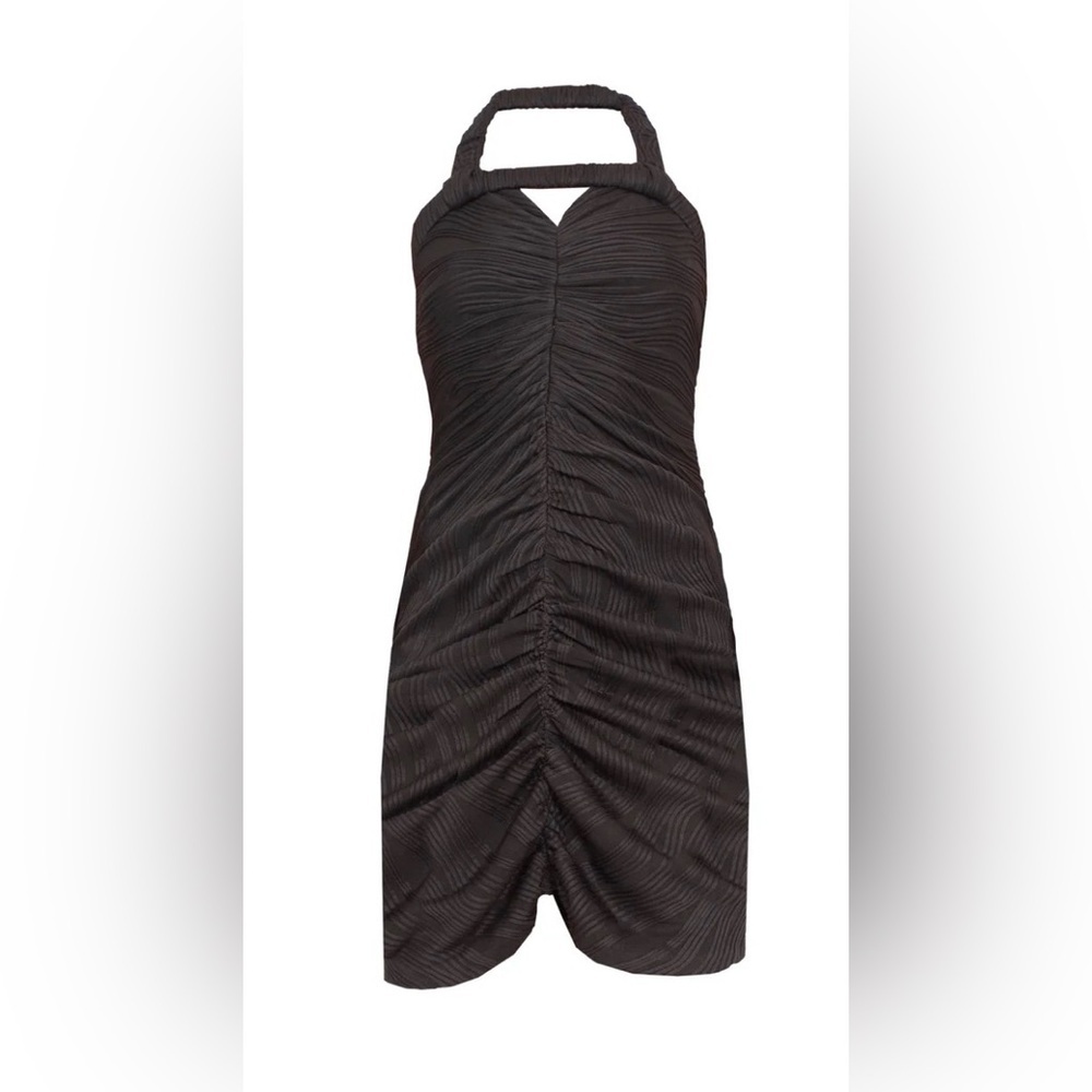 Marissa Wilson- Tay Plisse Ruched Mini Dress - Black. Size M
